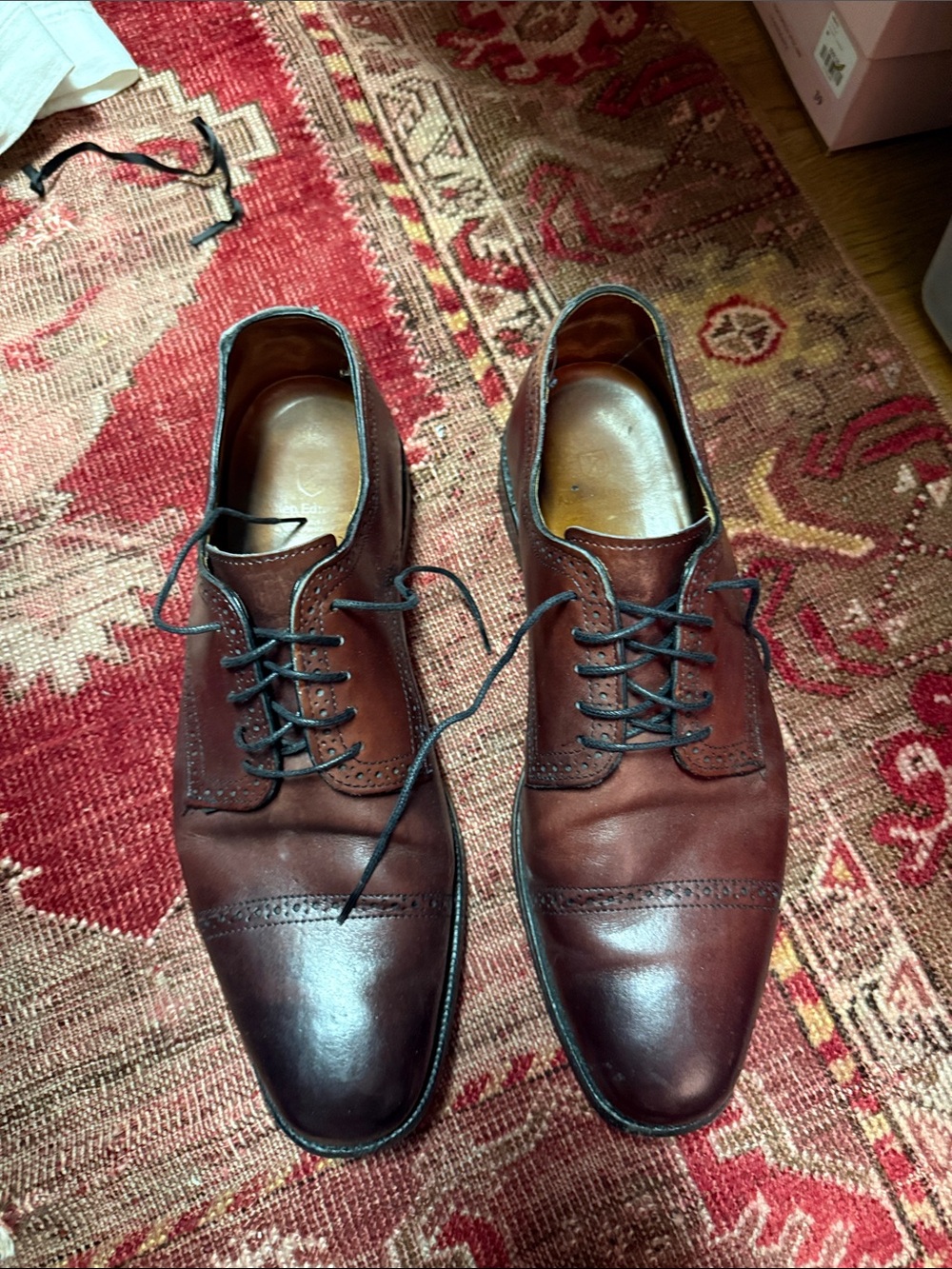 Allen Edmonds size 11 Men's Brown Leather Cap-Toe Oxford Dress Shoes